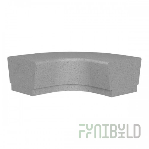 Wausau Tile Our Town 4' 90-Degree Curve Concrete Bench - 48