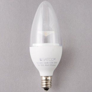 Satco S8952 4.5 Watt (40 Watt Equivalent) Clear Warm White LED Light Bulb with Candelabra Base - 120V (B11) Satco S8952 4.5 Watt (40 Watt Equivalent) Clear Warm White LED Light Bulb with Candelabra Base - 120V (B11)