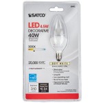 Satco S8952 4.5 Watt (40 Watt Equivalent) Clear Warm White LED Light Bulb with Candelabra Base - 120V (B11) Satco S8952 4.5 Watt (40 Watt Equivalent) Clear Warm White LED Light Bulb with Candelabra Base - 120V (B11)