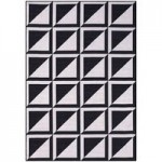 Abani Parker Collection 2' x 5' Cream / Black Modern Diamond Checkered Area Rug Abani Parker Collection 2' x 5' Cream / Black Modern Diamond Checkered Area Rug