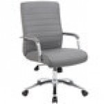Boss B696CRB-GY Modern Executive Gray Ribbed CaressoftPlus Conference Chair