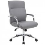 Boss B696CRB-GY Modern Executive Gray Ribbed CaressoftPlus Conference Chair