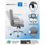 Boss B696CRB-GY Modern Executive Gray Ribbed CaressoftPlus Conference Chair