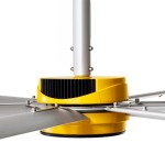 Big Ass Fans 12' Yellow and Silver Aluminum Indoor Shop Ceiling Fan - 110-125V