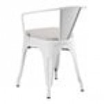 Lancaster Table & Seating Alloy Pearl White Outdoor Arm Chair with Gray Fabric Magnetic Cushion Lancaster Table & Seating Alloy Pearl White Outdoor Arm Chair with Gray Fabric Magnetic Cushion