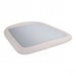 Lancaster Table & Seating Alloy Pearl White Outdoor Arm Chair with Gray Fabric Magnetic Cushion Lancaster Table & Seating Alloy Pearl White Outdoor Arm Chair with Gray Fabric Magnetic Cushion