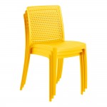 Lancaster Table & Seating Rio Sunshine Yellow Resin Side Chair Lancaster Table & Seating Rio Sunshine Yellow Resin Side Chair