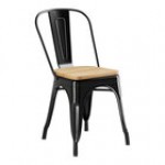 Lancaster Table & Seating Alloy Distressed Copper Indoor Cafe Chair with Natural Wood Seat