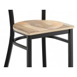 Lancaster Table & Seating Black Finish Cross Back Chair with Driftwood Seat - Assembled