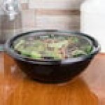 Sabert 51080A50 FreshPack Clear Flat Round Lid for Shallow 64 oz. and Round 80 oz. Bowls - 5/Pack