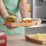 Carnival King 10 lb. Large Two-Compartment Foiled Paper Food Tray 10