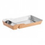 Carnival King 10 lb. Large Two-Compartment Foiled Paper Food Tray 10