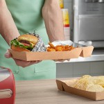 Carnival King 10 lb. Large Two-Compartment Foiled Paper Food Tray 10
