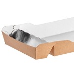 Carnival King 10 lb. Large Two-Compartment Foiled Paper Food Tray 10
