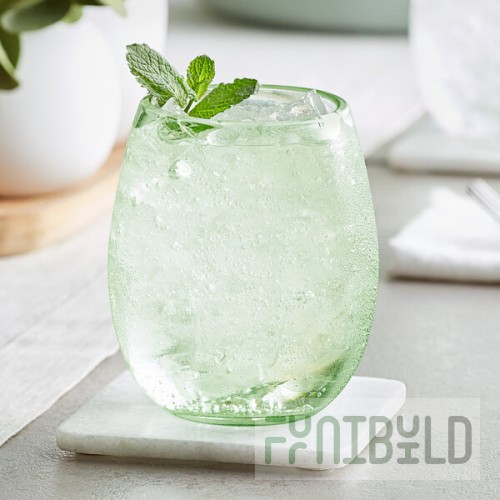 Acopa Pangea 15 oz. Green Stemless Wine Glass - Sample