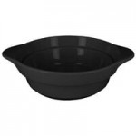 RAK Porcelain Chef's Fusion 11 oz. Volcano Black Porcelain Frying Pan - 6/Case