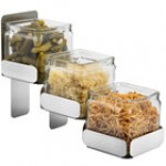 Rosseto SM324 Stainless Steel 3-Level Condiment Station with 3 Glass Jars Rosseto SM324 Stainless Steel 3-Level Condiment Station with 3 Glass Jars