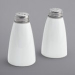 Front of the House 4.5 oz. White Porcelain Rectangular Salt and Pepper Shaker Set - 12/Case