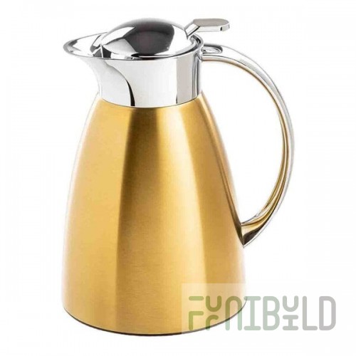 TableCraft 34 oz. Gold Stainless Steel Coffee Carafe 12677 - 6/Case