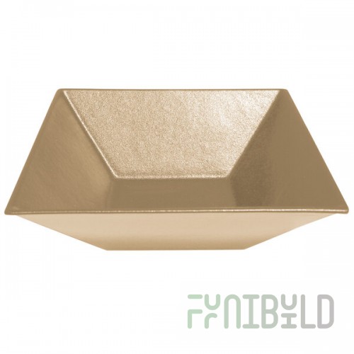 G.E.T. Enterprises BSD16LT Bugambilia 13.5 Qt. Classic Textured Finish Latte Resin-Coated Aluminum XL Deep Square Bowl
