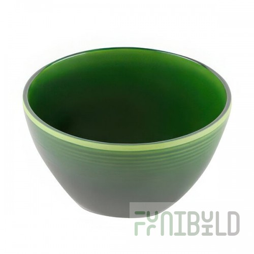 Elite Global Solutions Maya 15 oz. Green Reactive Glaze Round Melamine Bowl - 6/Case