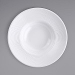 TableCraft Pulito 14 oz. White Embossed Wide Rim Melamine Pasta Bowl