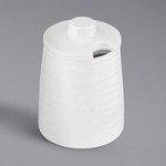 TableCraft Pulito 14 oz. White Embossed Wide Rim Melamine Pasta Bowl