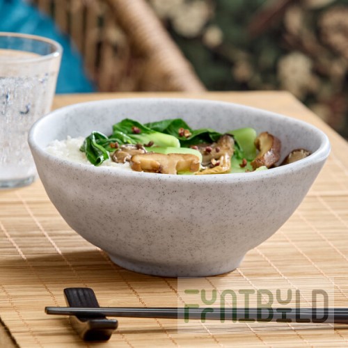Acopa Cavern 24 oz. Light Gray Round Melamine Bowl - 12/Case