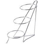 Cal-Mil C1223-8 Iron Chrome Three Tier Round Bowl Stand - 8 Cal-Mil C1223-8 Iron Chrome Three Tier Round Bowl Stand - 8
