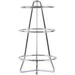 Cal-Mil C1223-8 Iron Chrome Three Tier Round Bowl Stand - 8 Cal-Mil C1223-8 Iron Chrome Three Tier Round Bowl Stand - 8