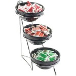 Cal-Mil C1223-8 Iron Chrome Three Tier Round Bowl Stand - 8 Cal-Mil C1223-8 Iron Chrome Three Tier Round Bowl Stand - 8