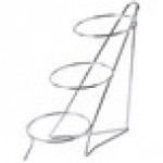 Cal-Mil C1223-8 Iron Chrome Three Tier Round Bowl Stand - 8 Cal-Mil C1223-8 Iron Chrome Three Tier Round Bowl Stand - 8