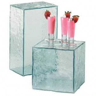Cal-Mil 432-13-43 Glacier Acrylic Faux Glass Rectangular Riser - 13 Cal-Mil 432-13-43 Glacier Acrylic Faux Glass Rectangular Riser - 13