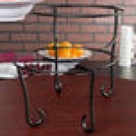 American Metalcraft TLSP1219 Ironworks Two-Tier Round Display Stand with Curled Feet