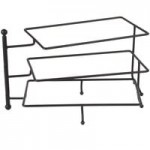 American Metalcraft TLSP1219 Ironworks Two-Tier Round Display Stand with Curled Feet