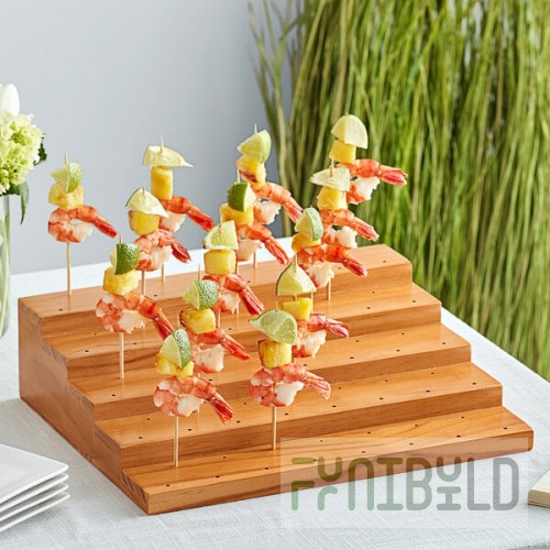 Acopa Mesa 75 Hole Dark Brown Wood Skewer / Cake Pop Holder