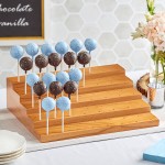 Acopa Mesa 75 Hole Dark Brown Wood Skewer / Cake Pop Holder