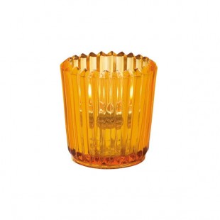 Hollowick 5228A Amber Glass Ribbed Tealight Hollowick 5228A Amber Glass Ribbed Tealight