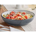 Acopa Embers 32 oz. Midnight Blue Matte Stoneware Pasta Bowl - 12/Case