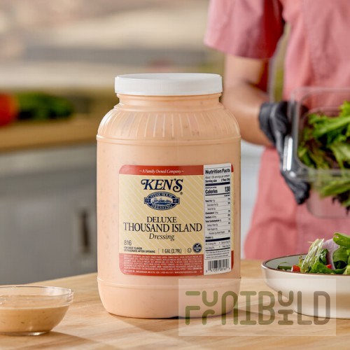 Ken's Foods 1 Gallon Deluxe Thousand Island Dressing - 4/Case