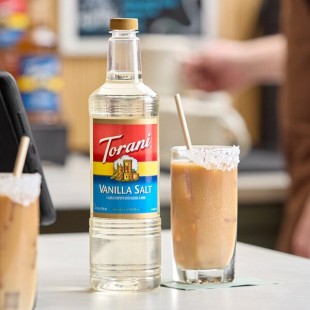 Torani Vanilla Salt Flavoring Syrup Plastic Bottle 1 Liter - 6/Case