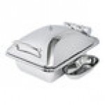 Eastern Tabletop 3964 Crown 4 Qt. Stainless Steel Square Induction Chafer with Hinged Dome Cover
