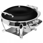Eastern Tabletop 3964 Crown 4 Qt. Stainless Steel Square Induction Chafer with Hinged Dome Cover
