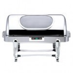 Bon Chef 16000CH Roman Elite 9 Qt. Round Chrome Electric Chafer with Automatic Open / Close Lid and Glass Window Bon Chef 16000CH Roman Elite 9 Qt. Round Chrome Electric Chafer with Automatic Open / Close Lid and Glass Window
