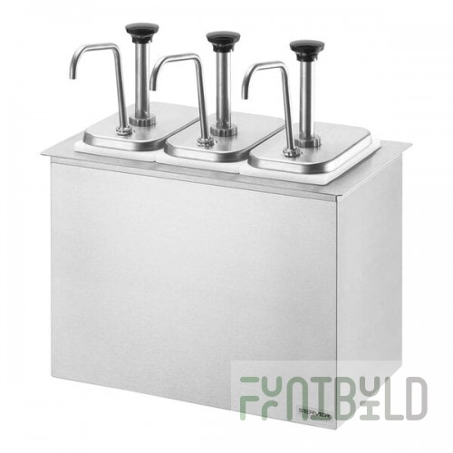 Server Stainless Steel Insulated Drop-In Pump Dispenser with 3 Fountain Jars and 3 Stainless Steel Pumps