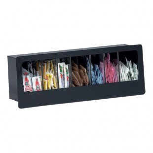 Dispense-Rite Black Acrylic 7-Section Built-In Flush-Mount Condiment Organizer
