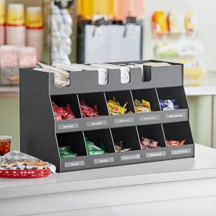 ServSense Black 16-Section Countertop Condiment Organizer - 27