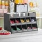 ServSense Black 16-Section Countertop Condiment Organizer - 27 ServSense Black 16-Section Countertop Condiment Organizer - 27