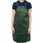 Chef Revival Hunter Green Poly-Cotton Customizable Bib Apron with 1 Pocket - 34 Chef Revival Hunter Green Poly-Cotton Customizable Bib Apron with 1 Pocket - 34