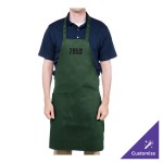 Chef Revival Hunter Green Poly-Cotton Customizable Bib Apron with 1 Pocket - 34 Chef Revival Hunter Green Poly-Cotton Customizable Bib Apron with 1 Pocket - 34